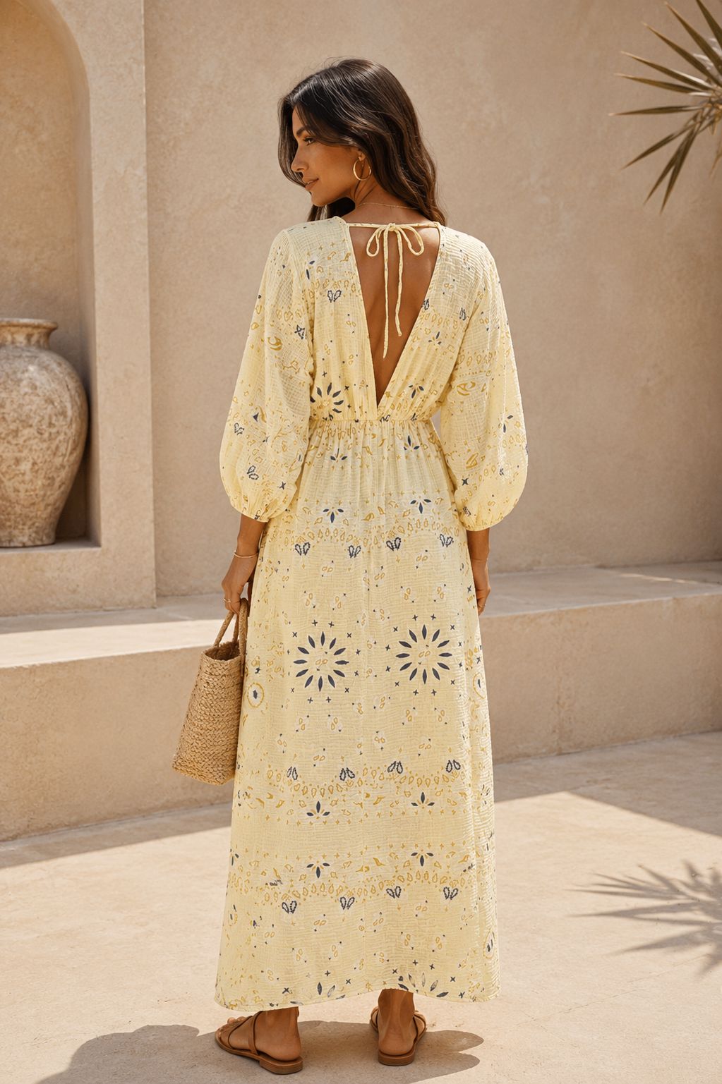 THE INDIGO PAISLEY DRESS - LEMON Dresses Neline 